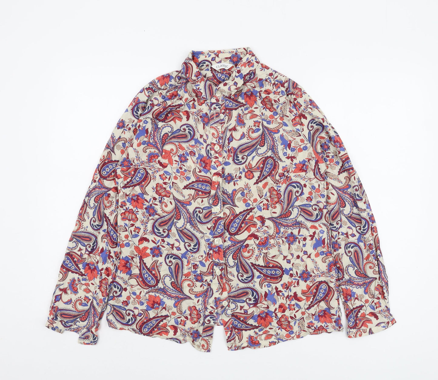 Womens UK Size 10 Marks and Spencer Multicoloured Basic Button-Up