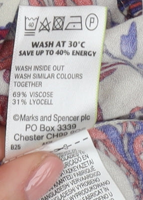 Womens UK Size 10 Marks and Spencer Multicoloured Basic Button-Up