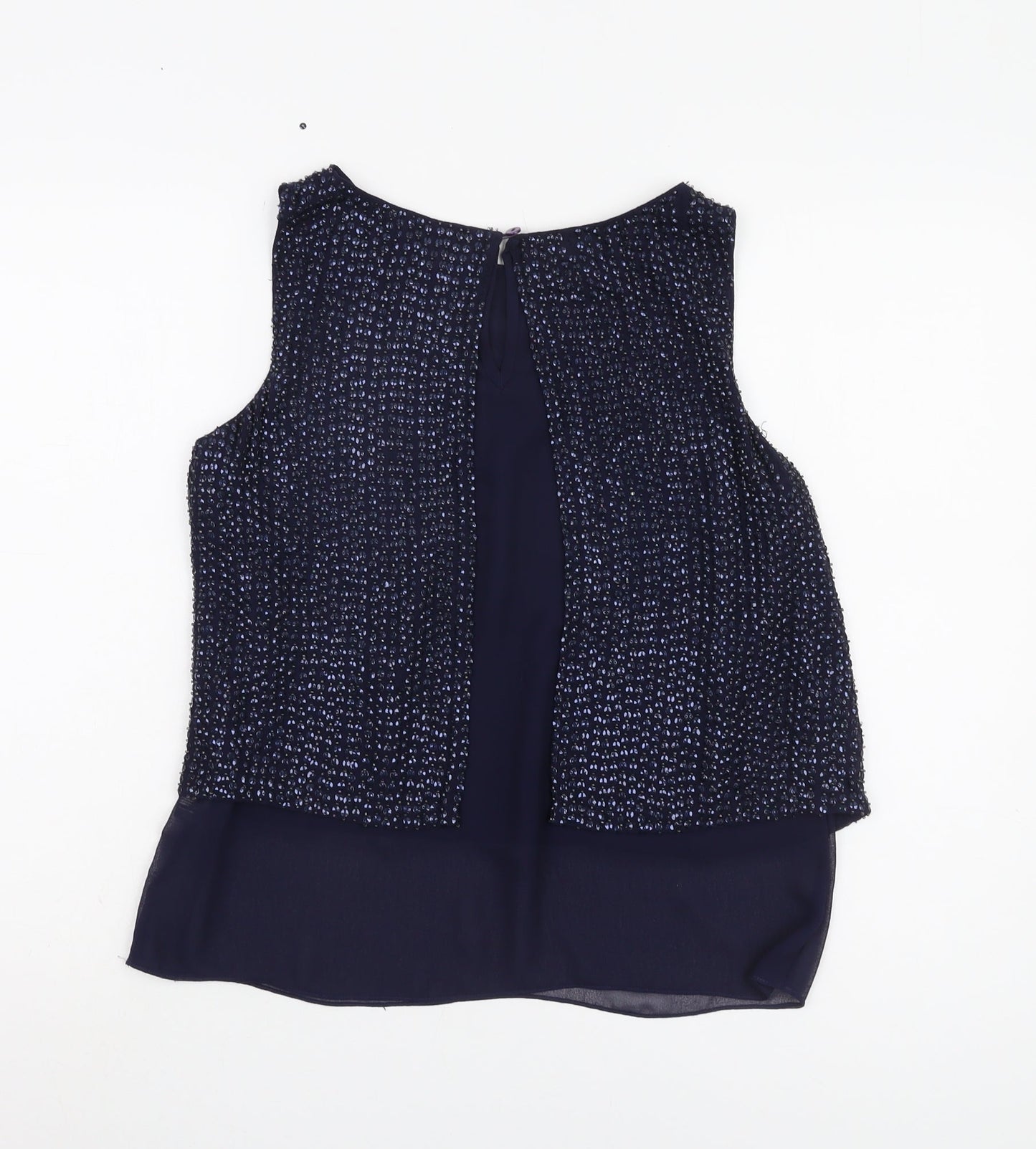 Coast Women's Blue Beaded Blouse Size 12