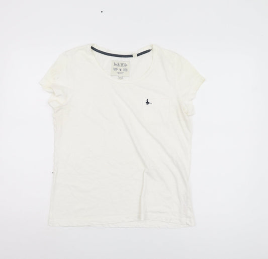 Jack Wills Women's White T-Shirt Size 12 Short Sleeve