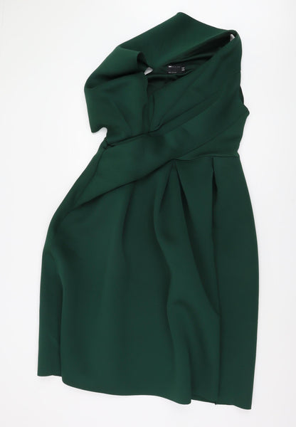 ASOS DESIGN Women's Green One-Shoulder Dress, Size 16