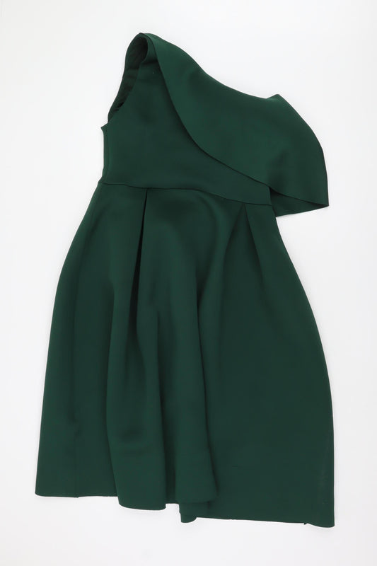 ASOS DESIGN Women's Green One-Shoulder Dress, Size 16