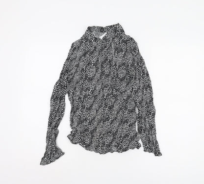 Marks and Spencer Women's Black Animal Print Blouse Size 10