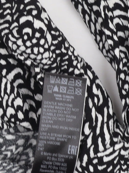 Marks and Spencer Women's Black Animal Print Blouse Size 10