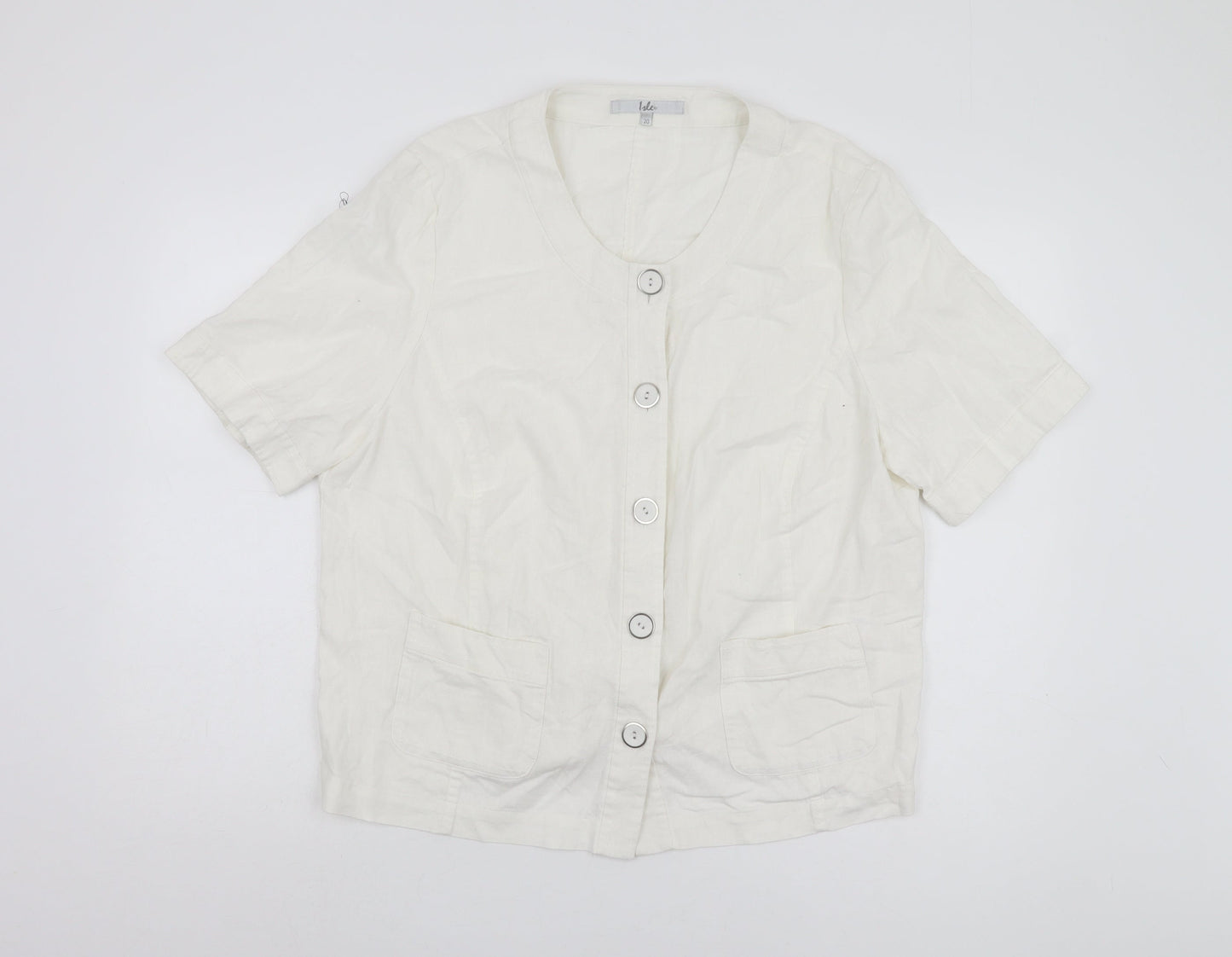 Isle Women's White Button-Up Shirt, Size 20