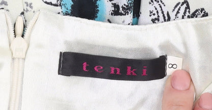 Tenki Women's Multicoloured Floral A-Line Dress - Size 8