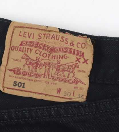 Levi Strauss Men's Black Straight Jeans 30W 36L