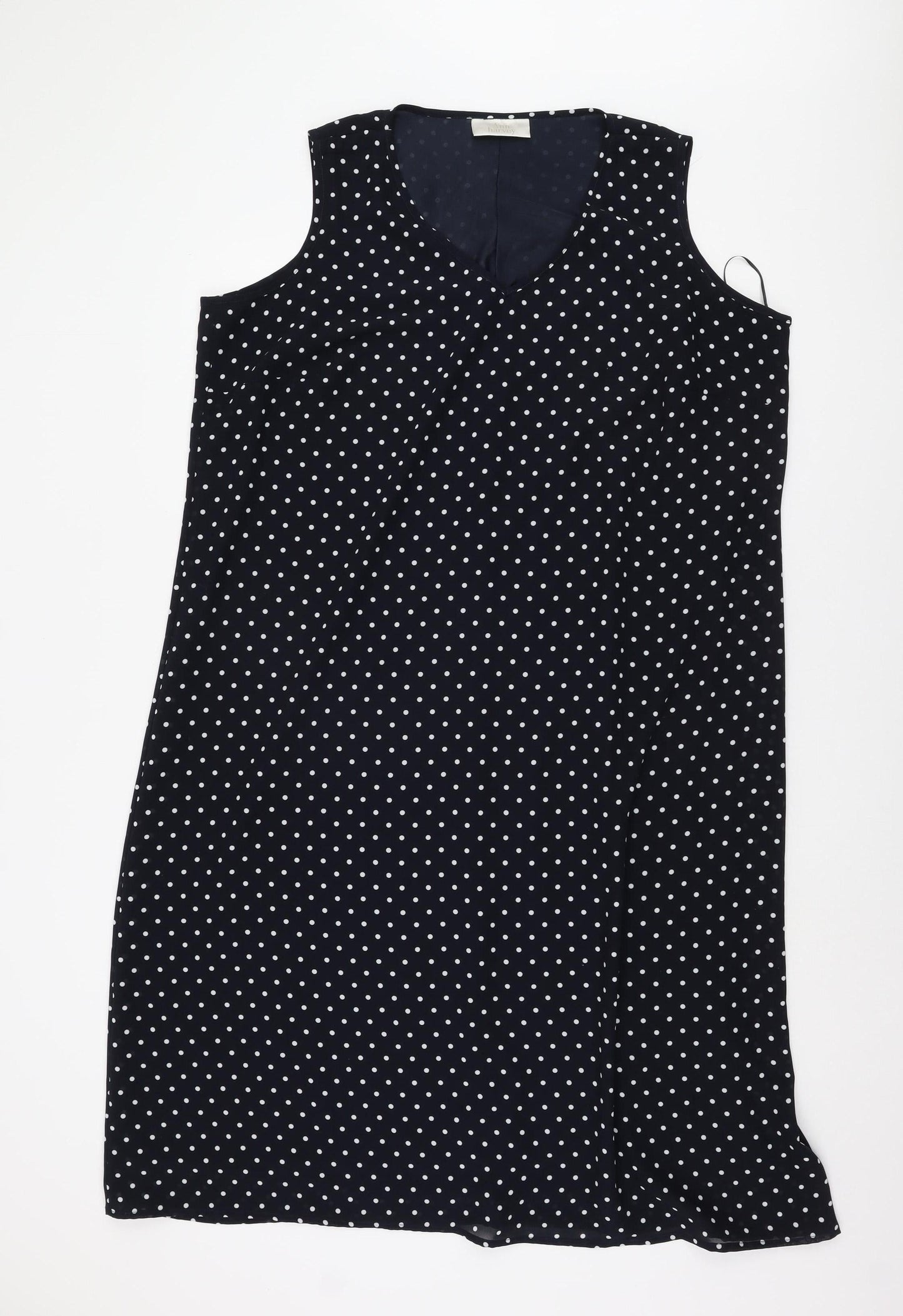 Ann Harvey Women's Black Polka Dot Shift Dress - Size 22
