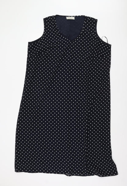 Ann Harvey Women's Black Polka Dot Shift Dress - Size 22