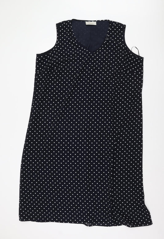 Ann Harvey Women's Black Polka Dot Shift Dress - Size 22
