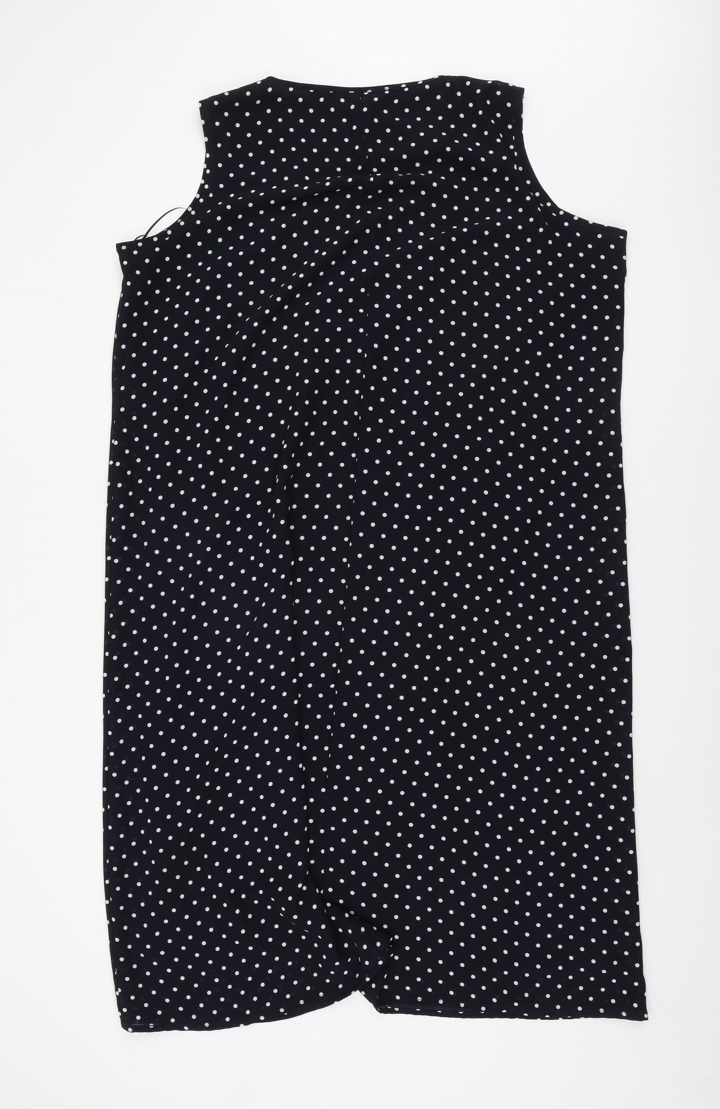 Ann Harvey Women's Black Polka Dot Shift Dress - Size 22