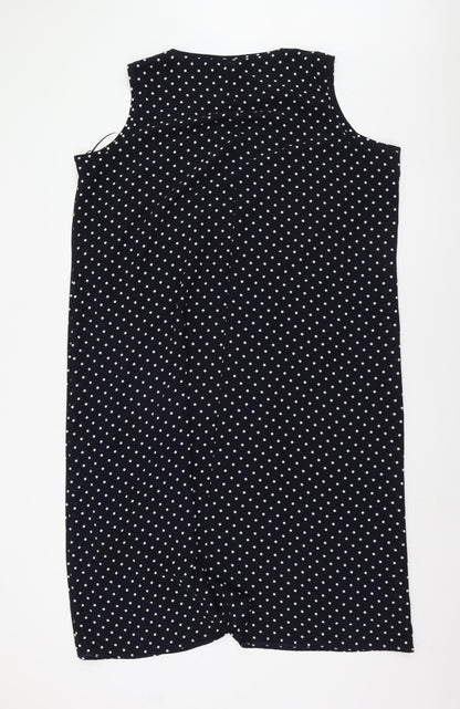 Ann Harvey Women's Black Polka Dot Shift Dress - Size 22