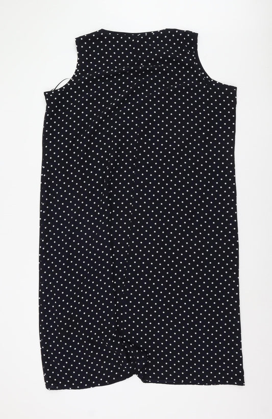 Ann Harvey Women's Black Polka Dot Shift Dress - Size 22