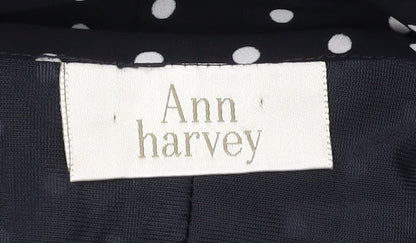 Ann Harvey Women's Black Polka Dot Shift Dress - Size 22