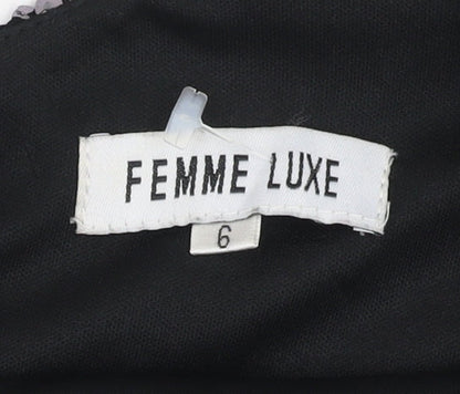 Femme Luxe Women's Black Sequin Dress Size 6