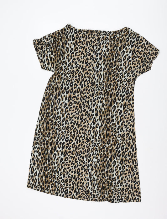 Next Women Animal Print Dress Multicoloured Size 10