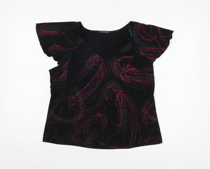 Womens UK Size 16 FOSBY Black Basic Blouse
