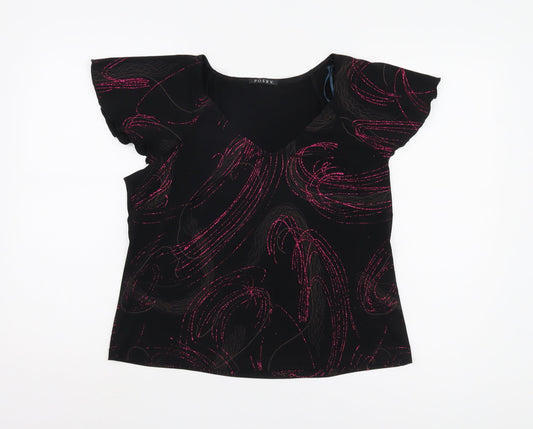 Womens UK Size 16 FOSBY Black Basic Blouse