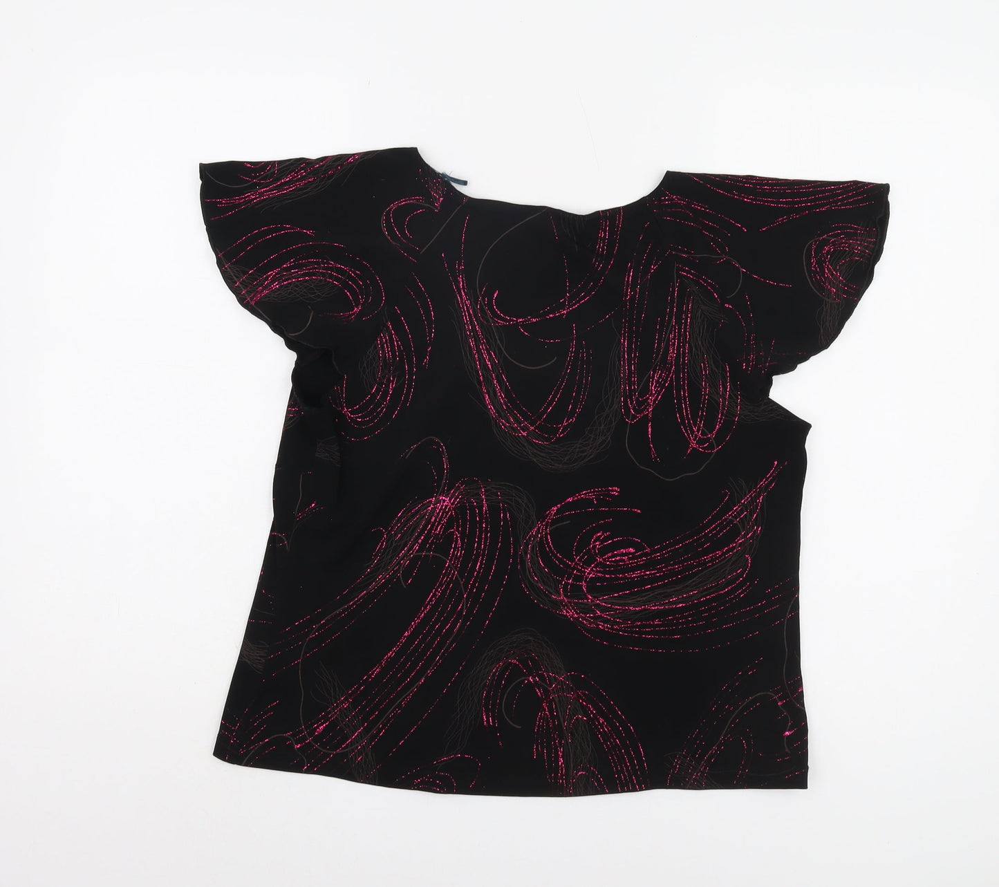 Womens UK Size 16 FOSBY Black Basic Blouse