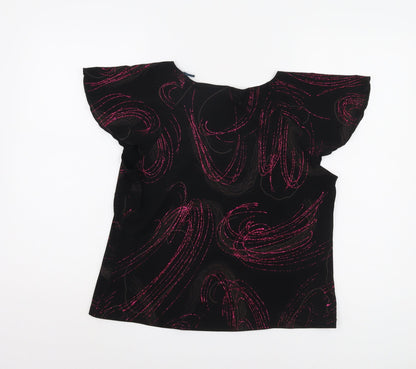 Womens UK Size 16 FOSBY Black Basic Blouse