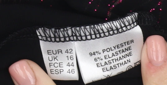 Womens UK Size 16 FOSBY Black Basic Blouse