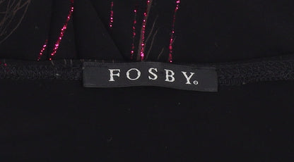 Womens UK Size 16 FOSBY Black Basic Blouse