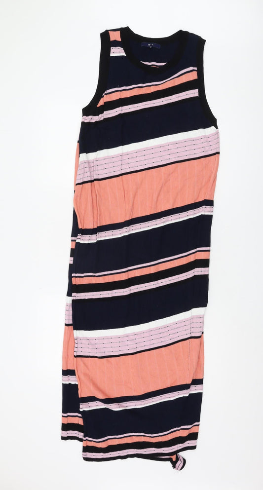 Next Women's Multicoloured Striped Knit Dress