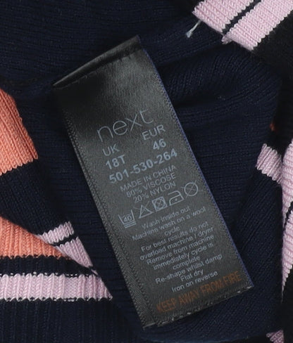 Next Women's Multicoloured Striped Knit Dress