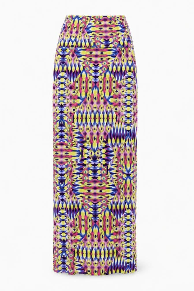 Boohoo Women's Geometric Midi Dress - Size 8 Multicolour