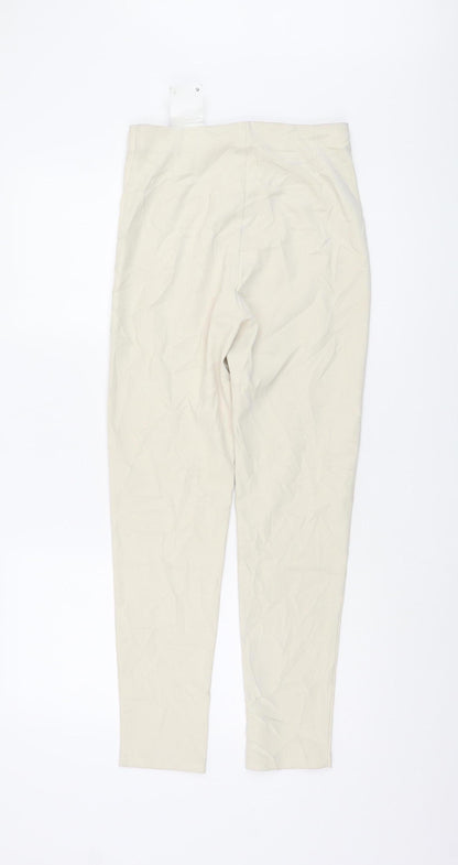 Womens UK Size S Zara Slim Fit Leggings Beige Trousers
