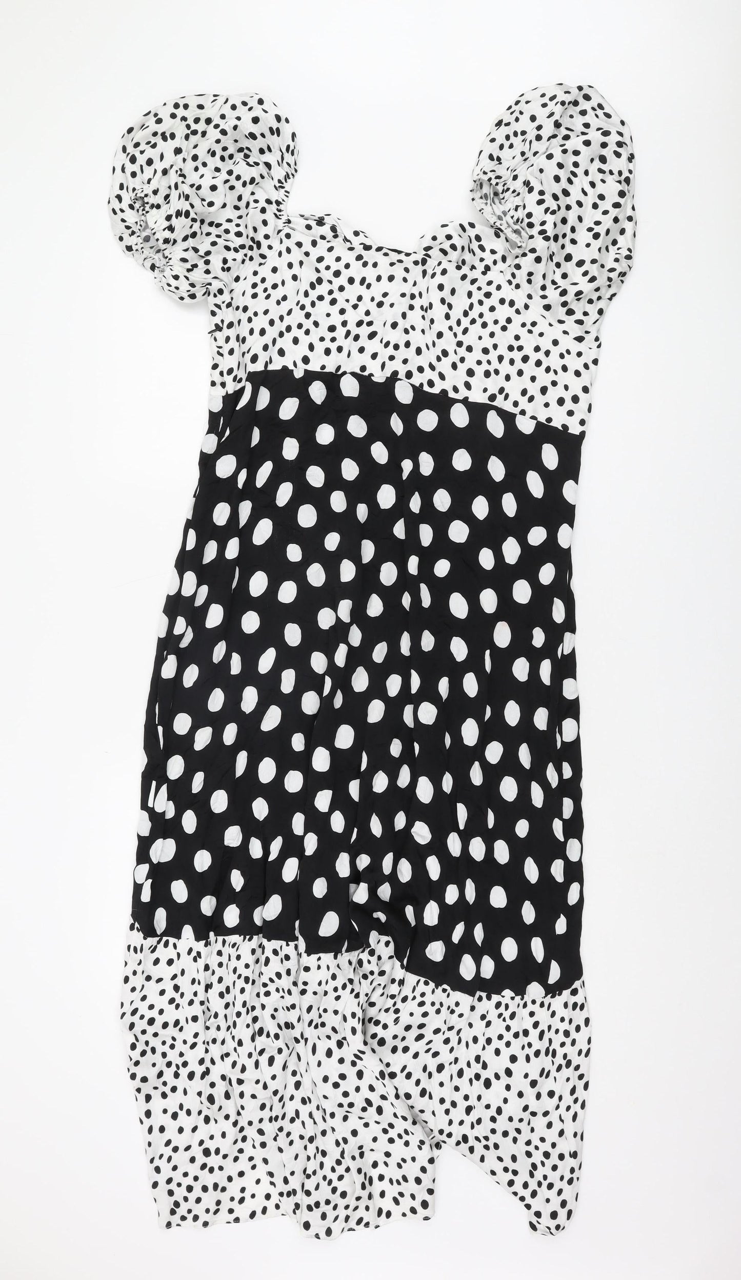 Myleene Klass Women's Black Polka Dot Puff Sleeve Dress