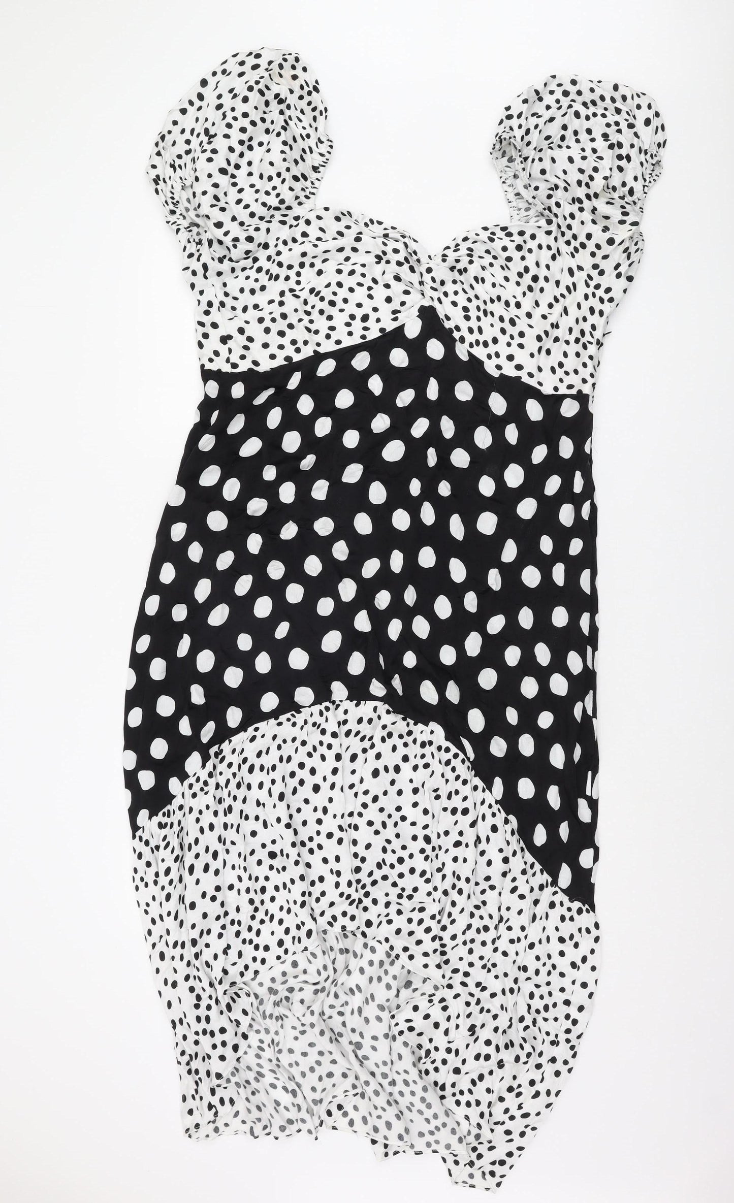 Myleene Klass Women's Black Polka Dot Puff Sleeve Dress