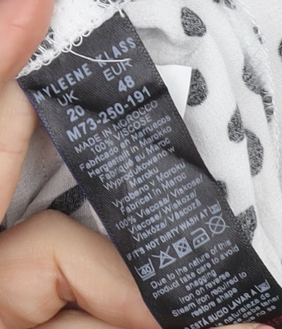 Myleene Klass Women's Black Polka Dot Puff Sleeve Dress