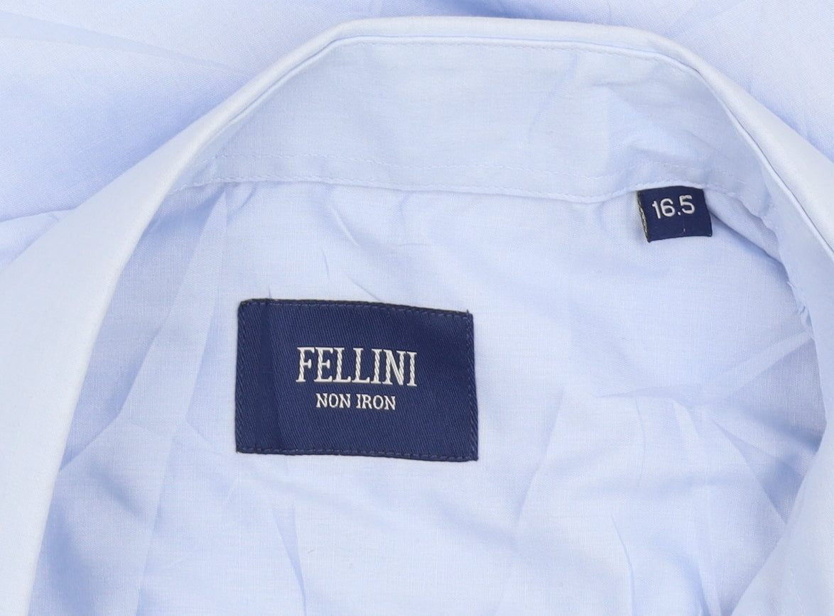 Fellini Men's Blue Button-Up Shirt, Long Sleeve