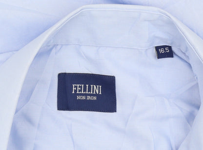 Fellini Men's Blue Button-Up Shirt, Long Sleeve