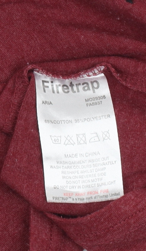 Firetrap Women's Red Scoop Neck T-Shirt Size 12