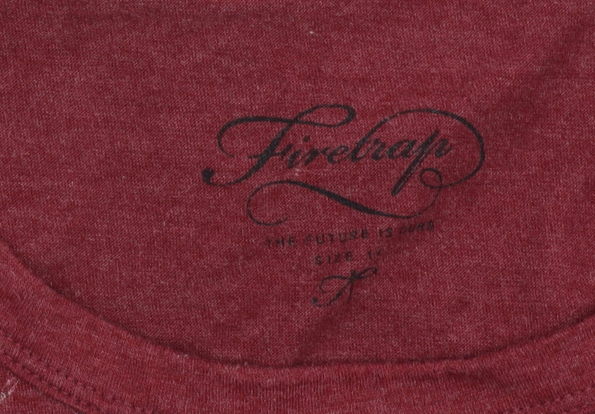 Firetrap Women's Red Scoop Neck T-Shirt Size 12