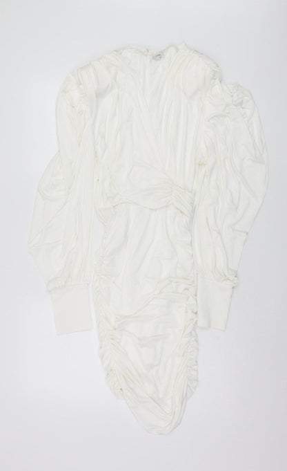River Island Women Ivory Bodycon Dress Size 8