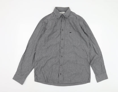 Bar Harbour Men's Black Striped Button-Up Shirt M