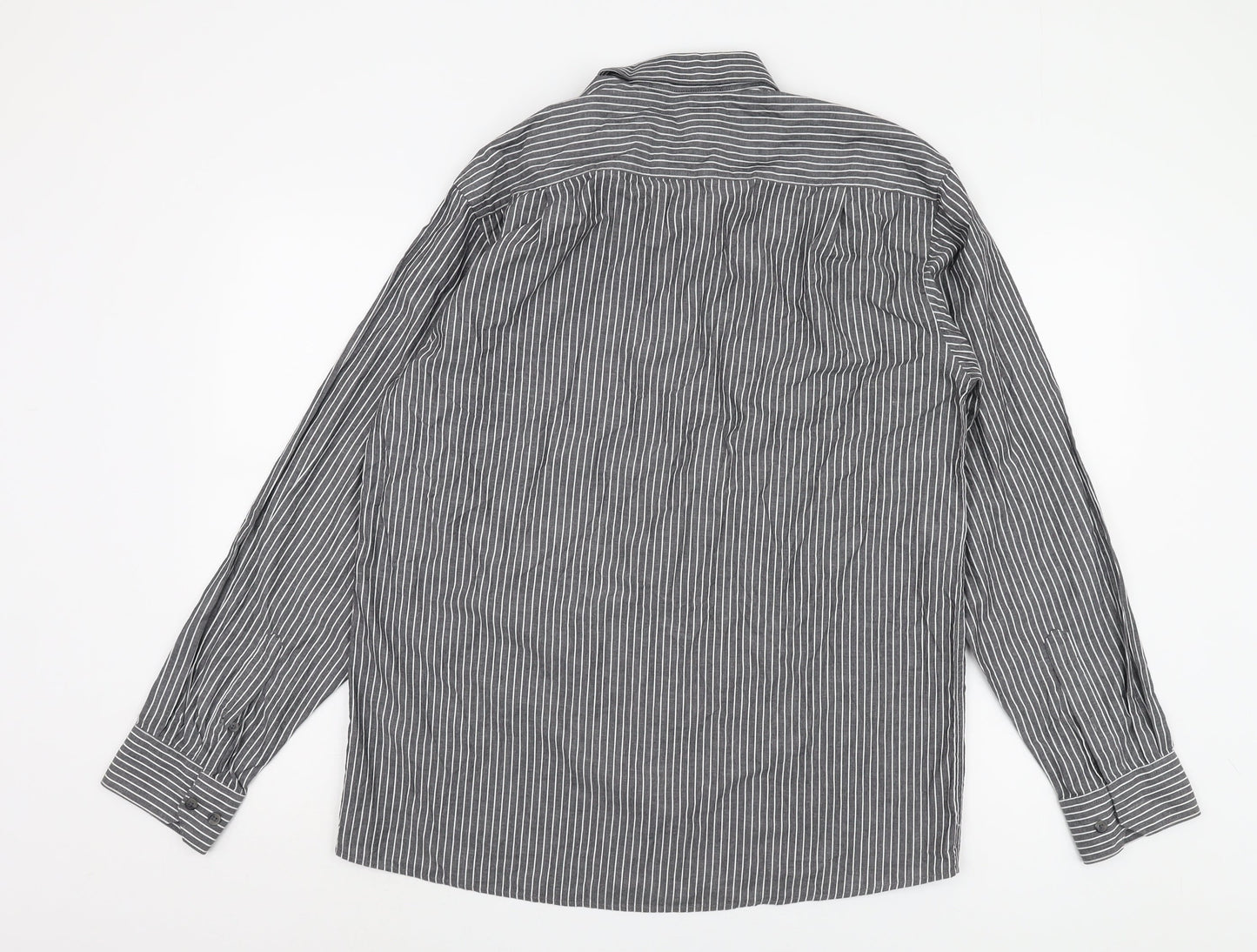Bar Harbour Men's Black Striped Button-Up Shirt M