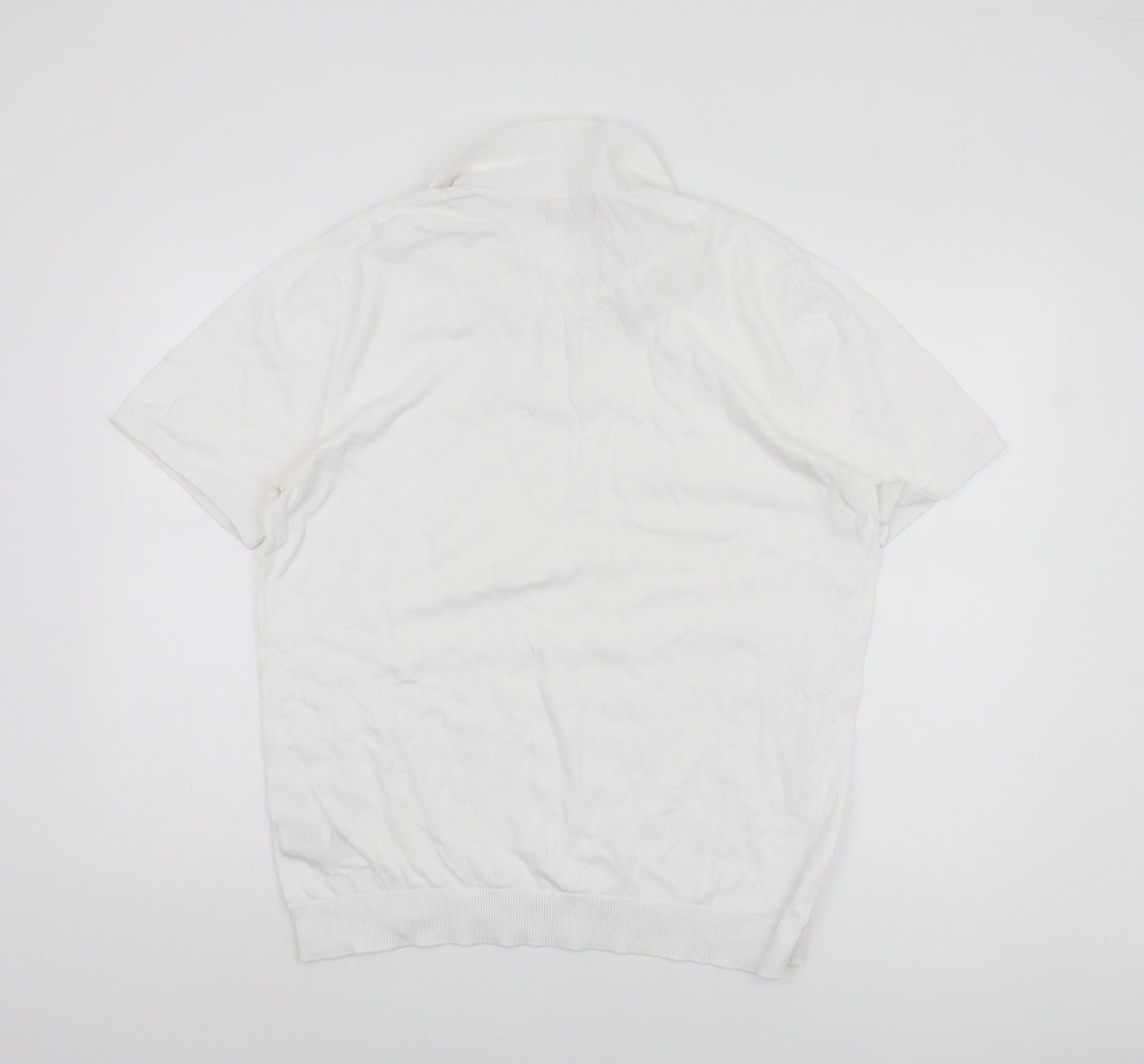 Next Men's White Polo Shirt Size L Cotton Casual