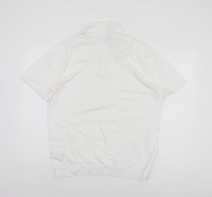 Next Men's White Polo Shirt Size L Cotton Casual