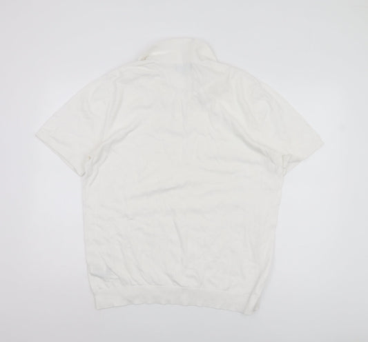 Next Men's White Polo Shirt Size L Cotton Casual