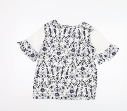 Womens UK Size 12 NEXT White Basic Blouse