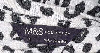 Womens UK Size 18 Marks and Spencer Black Basic T-Shirt