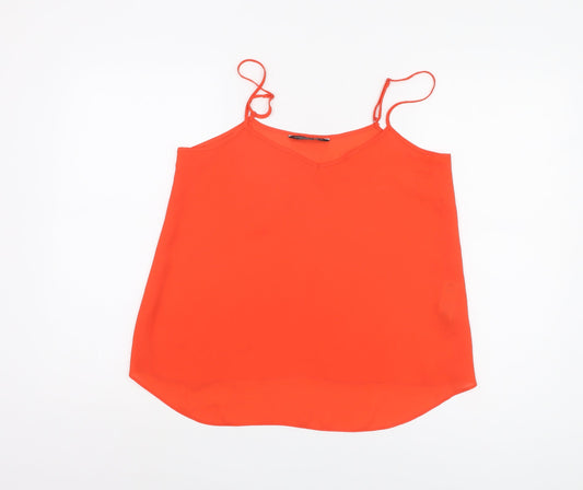 Womens UK Size 12 Dorothy Perkins Orange Camisole Tank
