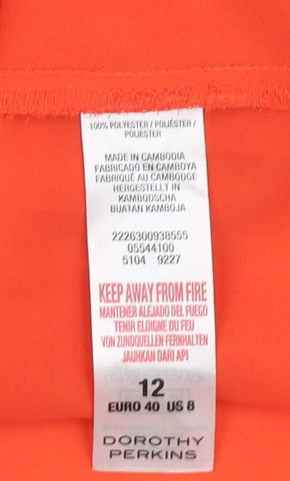 Womens UK Size 12 Dorothy Perkins Orange Camisole Tank