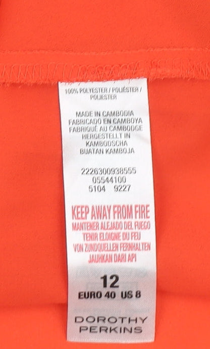 Womens UK Size 12 Dorothy Perkins Orange Camisole Tank
