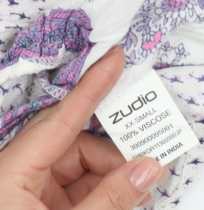 Zudio Women's Multicoloured Wrap Blouse, Size 2XS