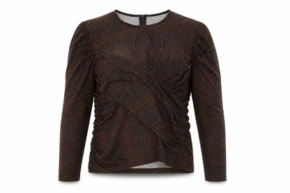 & Other Stories Women's Brown Animal Print Top, Size 12